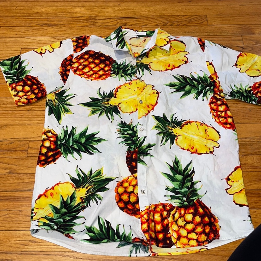 Pineapple Short Sleeve Button Down